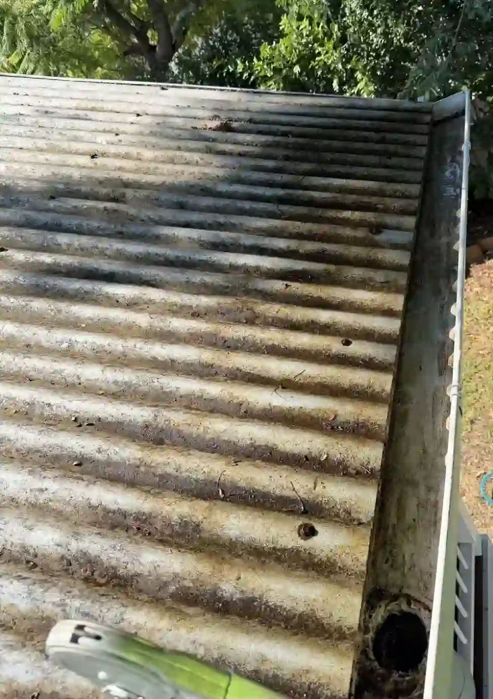 After gutter cleaning - Blocked gutter line cleared on a Brisbane home